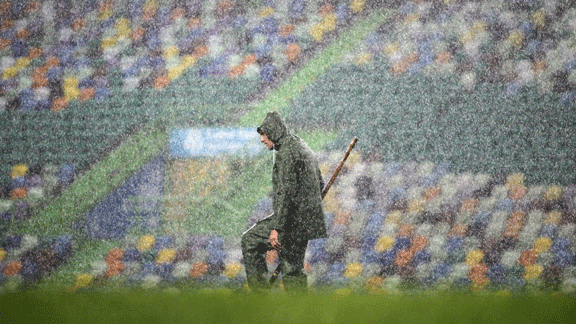 Sporting Lisbon torrential rain groundsman