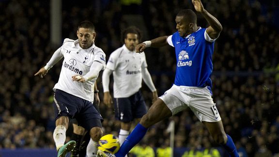 Clint Dempsey put Tottenham into the lead against Everton