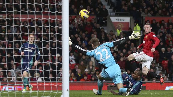 Wayne Rooney scored as Man United retained their six-point lead at the top of the Premier League