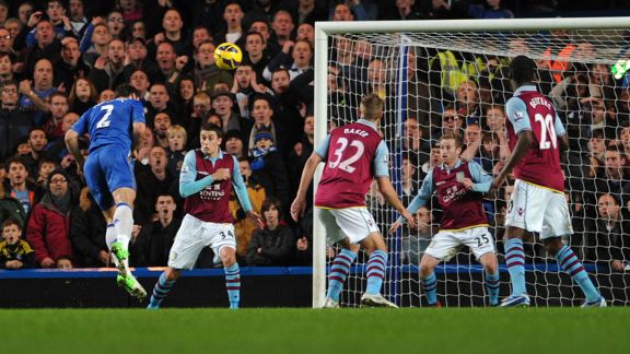 Branislav Ivanovic heads home Chelsea's third goal