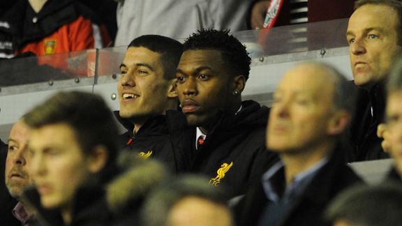 Daniel Sturridge takes a seat at Anfield to watch Liverpool take on Sunderland