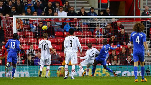 Demba Ba nets Chelsea's opener against Southampton