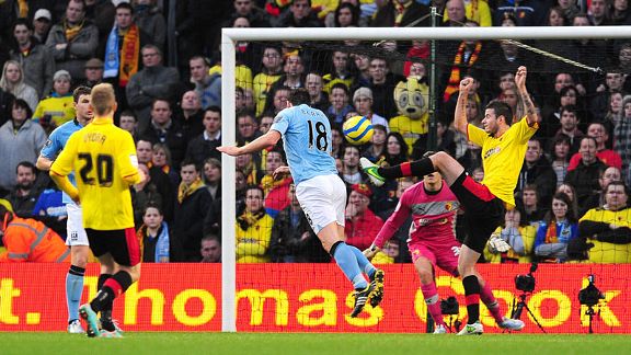 Gareth Barry doubles Manchester City's lead against Watford