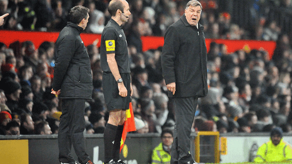 Sam Allardyce fuming Old Trafford 