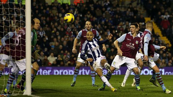 Peter Odemwingie fires West Brom level against Aston Villa