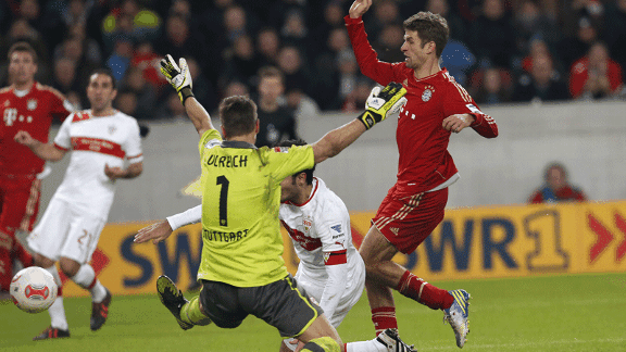 Bayern Munich Thomas Muller goal v Stuttgart