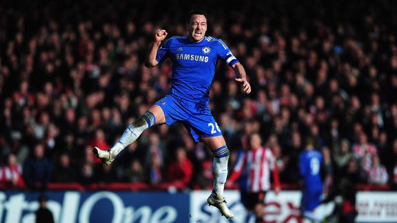 John Terry celebrates as Chelsea draw level through Fernando Torres