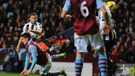 Yohan Cabaye doubles Newcastle's lead at Villa Park