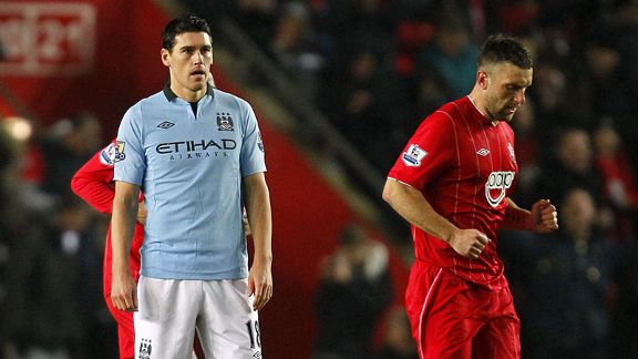 Gareth Barry woe Southampton v Manchester City own goal