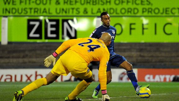 Jordan Obita gave League One Oldham Athletic an early lead against Everton