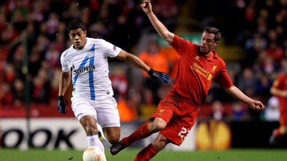 A Jamie Carragher mistake allowed Hulk to open the scoring for Zenit