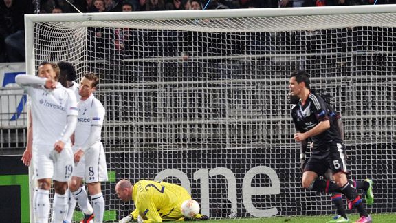Maxime Gonalons scored for Lyon against Tottenham in the Europa League