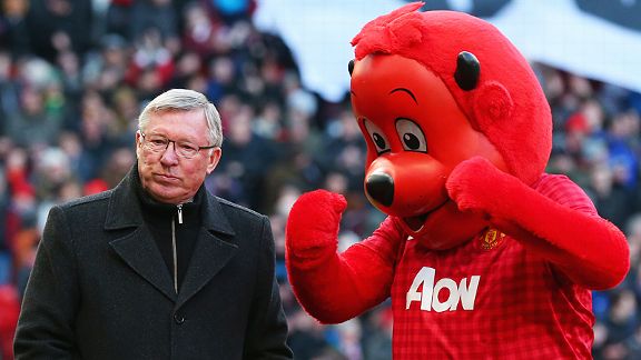 Sir Alex Ferguson is none too impressed with Fred the Red