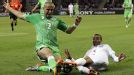 Madjid Bougherra clashes with Ashley Cole