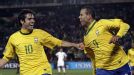 Kaka and Luis Fabiano celeb Brazil v Chile