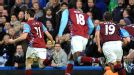Aston Villa celebrate Ciaran Clark's dramatic injury-time equaliser