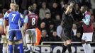 Victor Obinna is sent off against Birmingham
