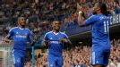 Didier Drogba applauds Florent Malouda for his goal against Birmingham