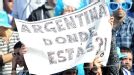 Uruguay fans hold a banner that reads 'Argentina, where are you?'