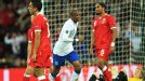 England's Ashley Young celebrates his opening goal against Wales