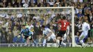 Michael Owen fires home his second goal to put Manchester United 2-0 ahead