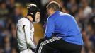 Petr Cech gets treatment 