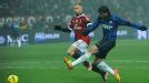 Diego Milito scores for Inter Milan in the derby