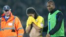 A crestfallen Sean Scannell bows his head after one of the penalty misses led to Palace's Carling Cup semi-final loss to Cardiff.