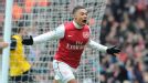 Alex Oxlade-Chamberlain celebrates his first ever Premier League goal