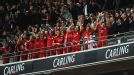 Liverpool celebrate winning their first major trophy at Wembley since1995