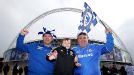 Chelsea fans get into the spirit at Wembley prior to the kick-off