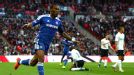 Didier Drogba celebrates after putting Chelsea into the lead with a fine strike