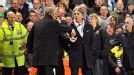 Sir Alex Ferguson confronts Roberto Mancini over a Nigel de Jong tackle