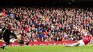 Robin van Persie fires past John Ruddy to put Arsenal into a 3-2 lead