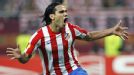 Falcao celebrates his second in the Europa League final