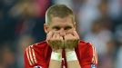 Schweinsteiger reacts to missing his penalty in the shootout