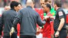 Luis Suarez and Patrice Evra handshake