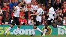 Robin van Persie celebrates scoring Manchester United's equaliser