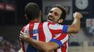 Mario Suarez celebrates with Juan Fran after opening the scoring