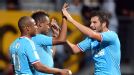 Marseille celebrate victory over Nancy