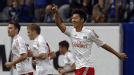 Son Heung-Min celebrates