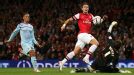 Olivier Giroud of Arsenal scores his first goal for the club