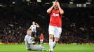 Manchester United's Tom Cleverley rues a missed chance after missing from close range
