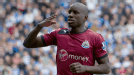 Demba Ba celebrates