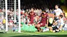 Sergio Aguero levels for Manchester City at Fulham