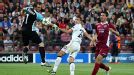 Robin van Persie scores his second goal against Cluj