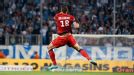 Paris Saint-Germain's Zlatan Ibrahimovic celebrates after scoring against Marseille