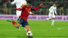 Hat-trick hero Pedro Mendes prepares himself for another shot at goal