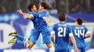 Nascimento Leite Matheus and Victor Giuliano  celebrate against Udinese