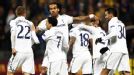Spurs celebrate after Gylfi Sigurdsson earned a point at NK Maribor